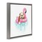 Stupell Industries Bulldog in Pool Float Framed Floater Canvas Wall Art Design by Geoff Allen